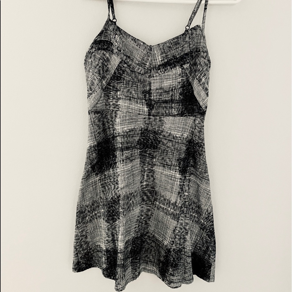 Plaid Monochrome Pattern Dress